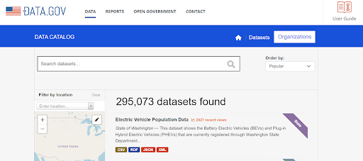 Data.gov Geospatial Data Search Engine